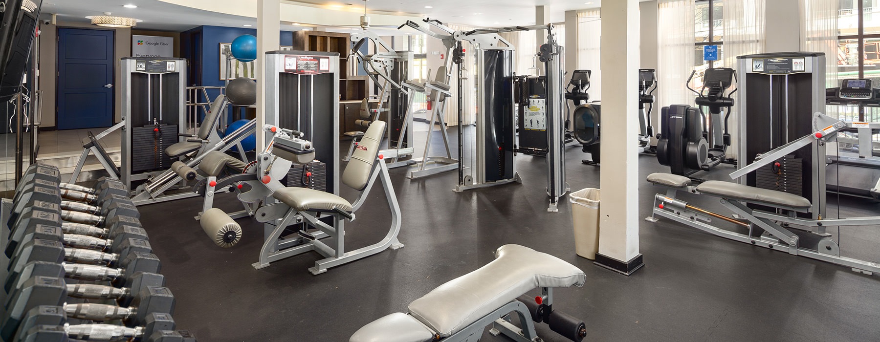 exercise equipment in a room